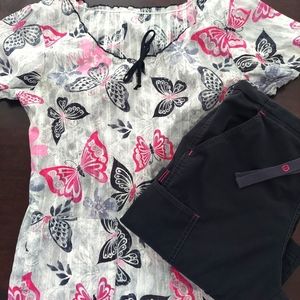 1 set of Butterfly scrubs